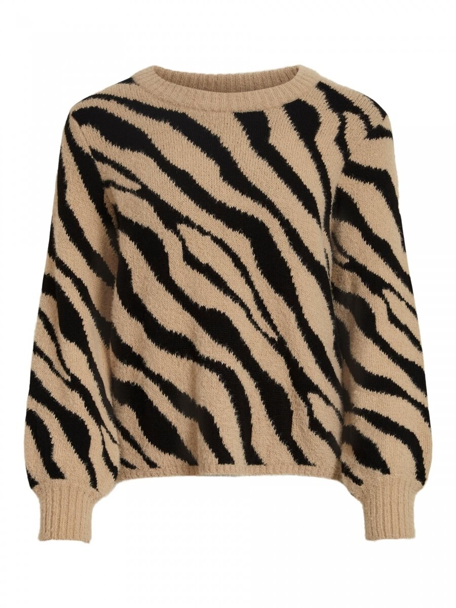 VIFEAMI KNIT ANIMAL L/S TOP/CAMP Black-nomad