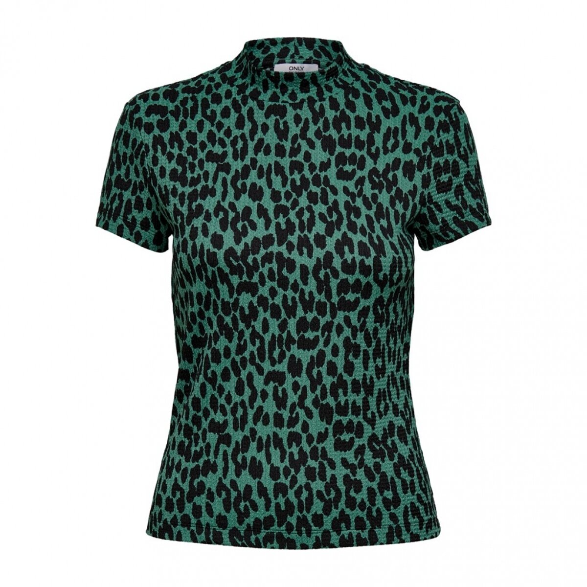 ONLZILLE S/S MOCK NECK TOP JRS Posy Green/BLACK LEO