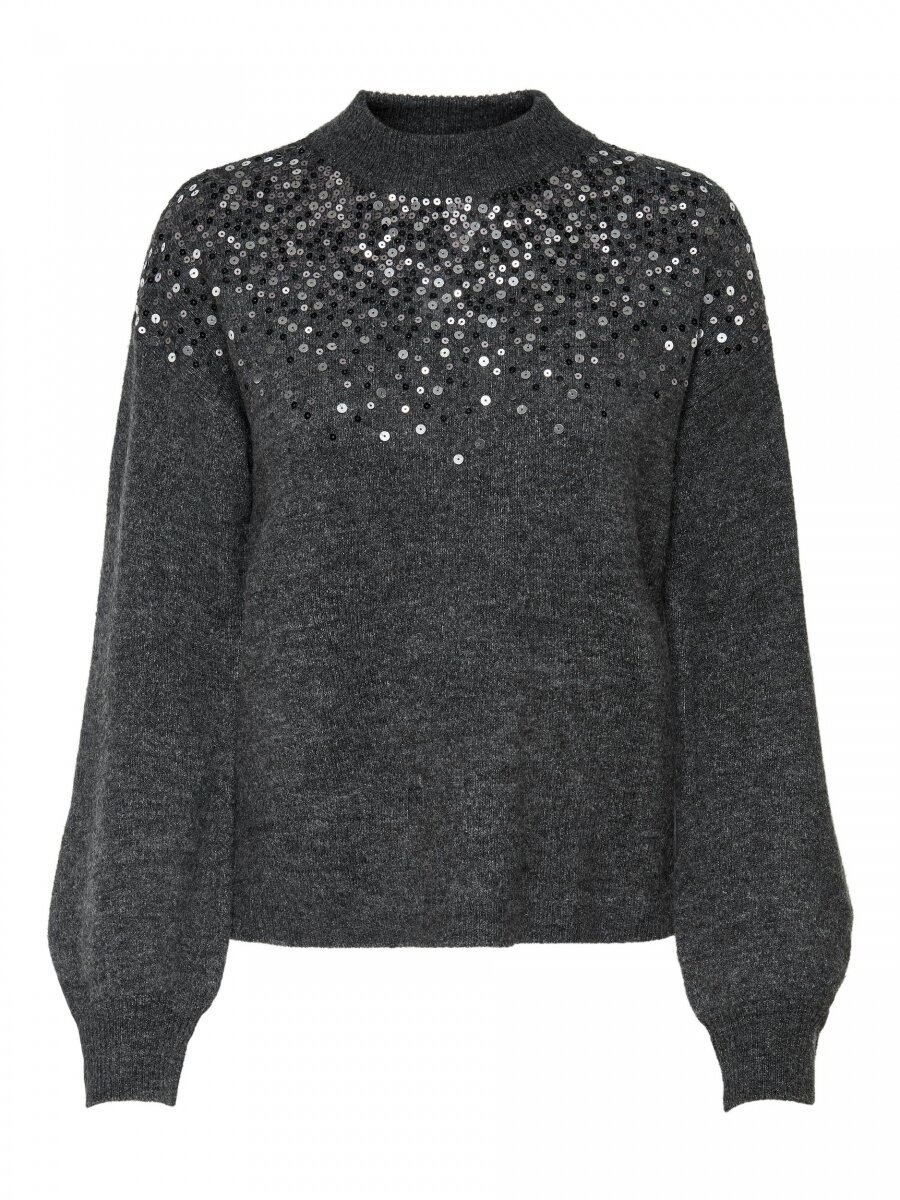JDYNEWESTSPARKLE L/S PULLOVER KNT Dark Grey Melange/ME