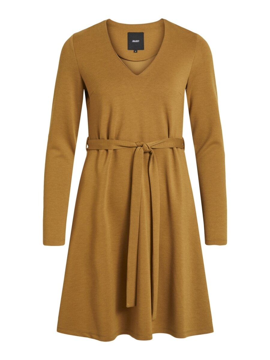 OBJSAVA L/S V-NECK DRESS SC Tapenade