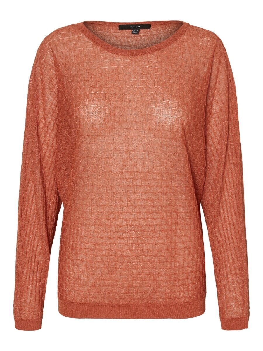 VMGULIANEW LS O-NECK BATWING BLOUSE Auburn