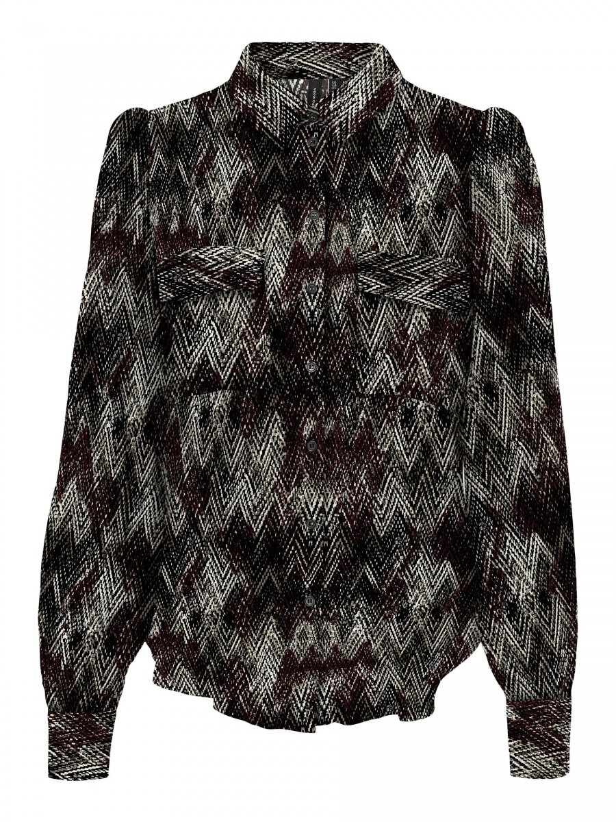 VMESTHER LS SHIRT GA AOP #7 Sepia Tint/IVA