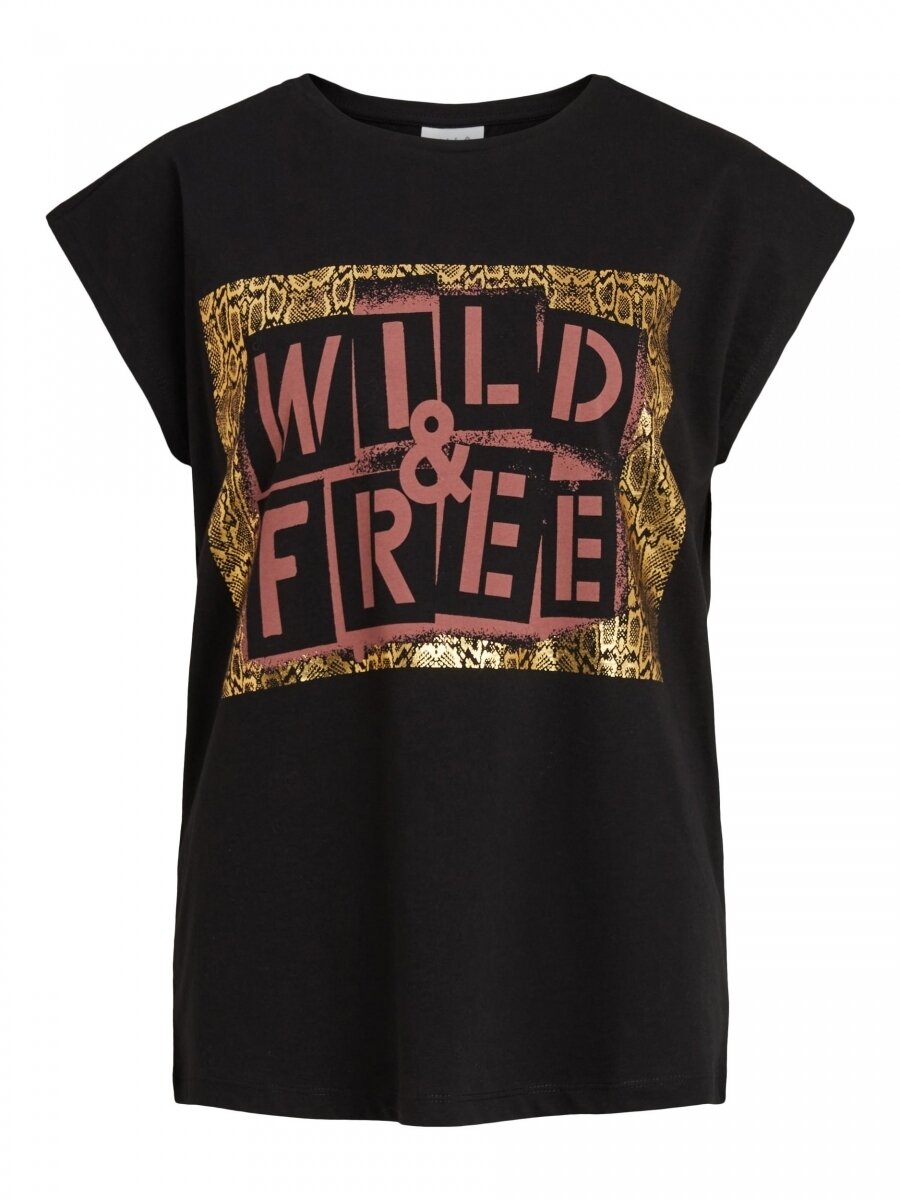 VIBECK WILD S/S T-SHIRT/CAMP Black