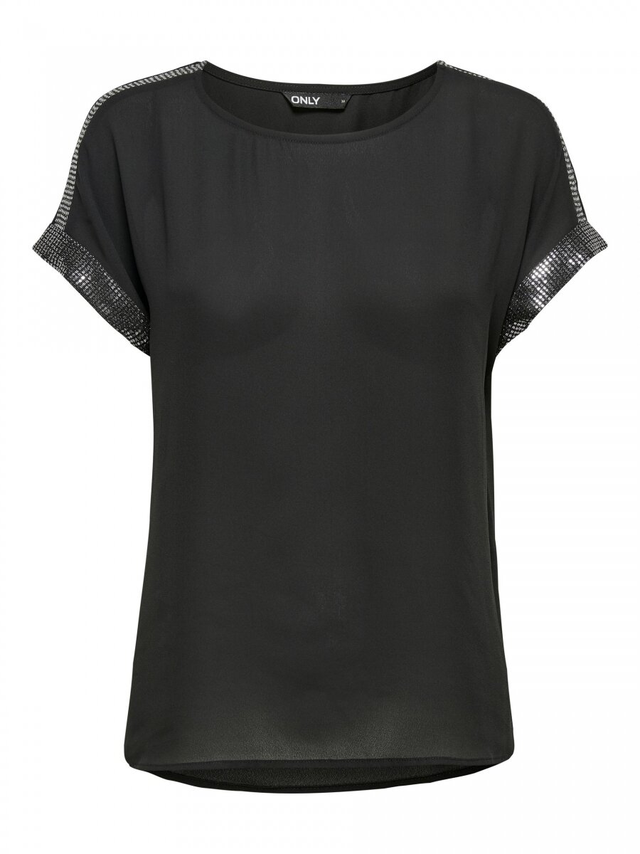 ONLGABRIELLA S/S TOP WVN Black