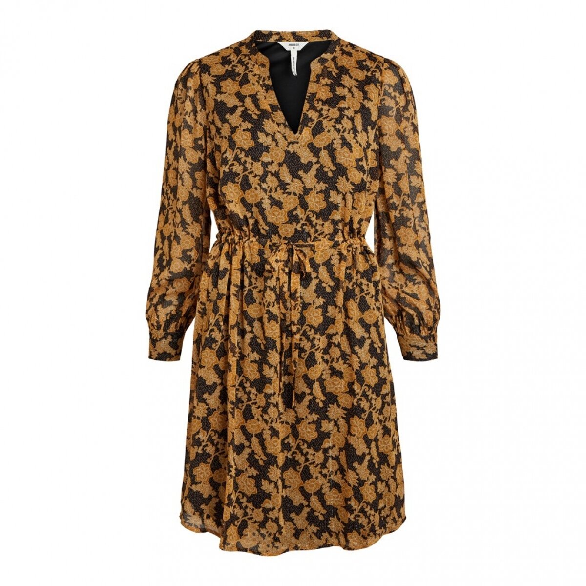 OBJSILJE L/S DRESS A AU20 Black/AOP