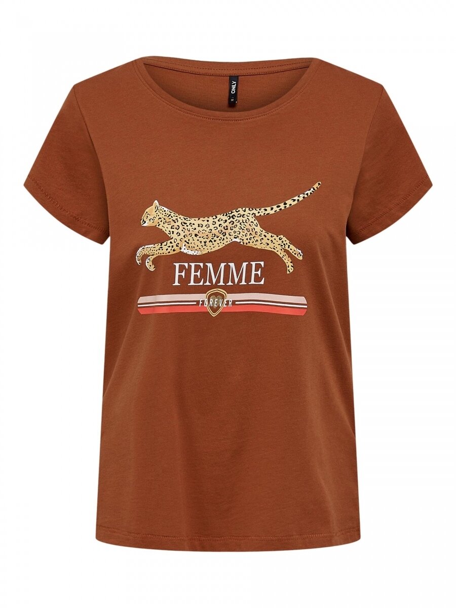 ONLMARLIES S/S TOP BOX JRS Ginger Bread/leo