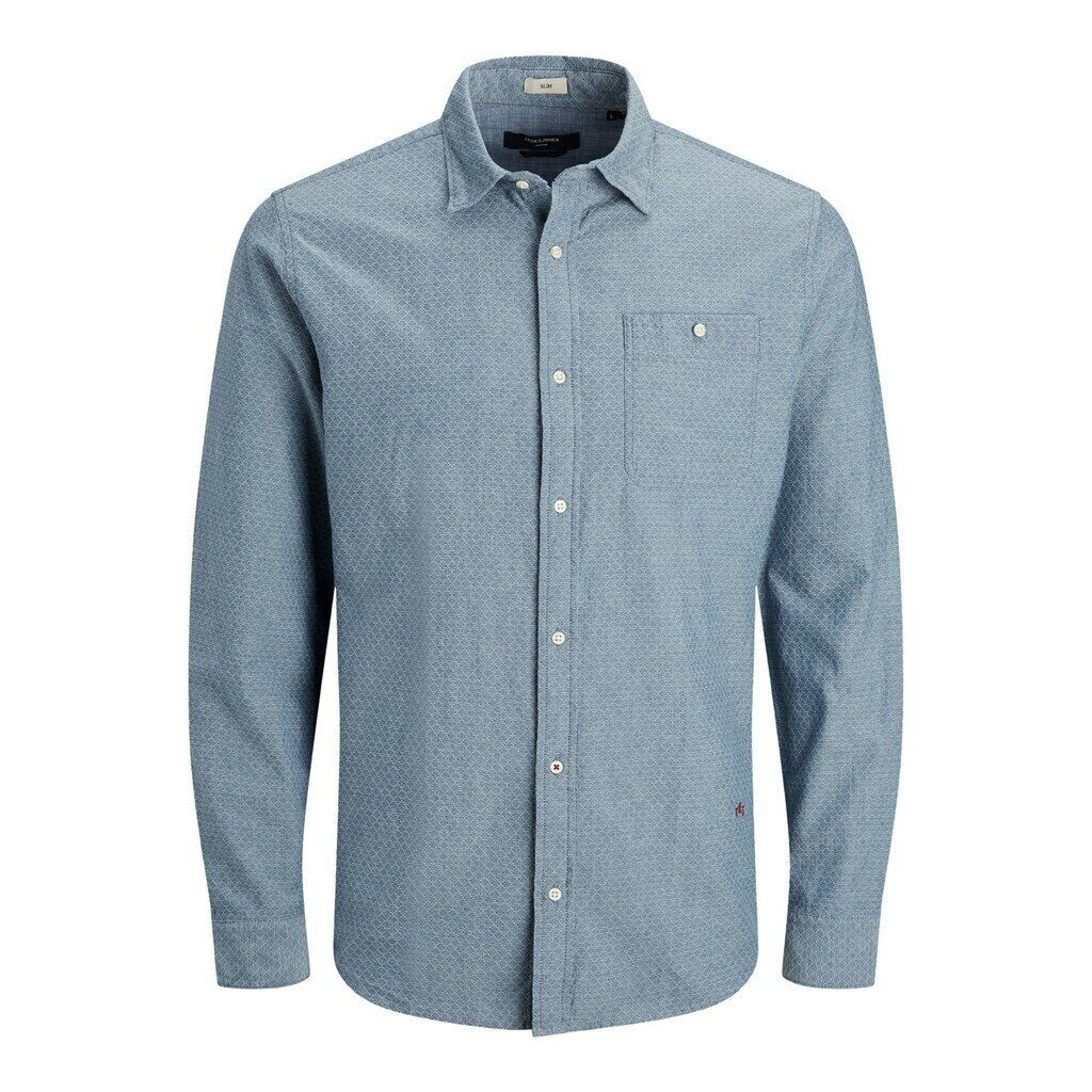 JPR BLUNICK MIX SHIRT L/S ONE POCKET LTN Medium Blue Denim/JO