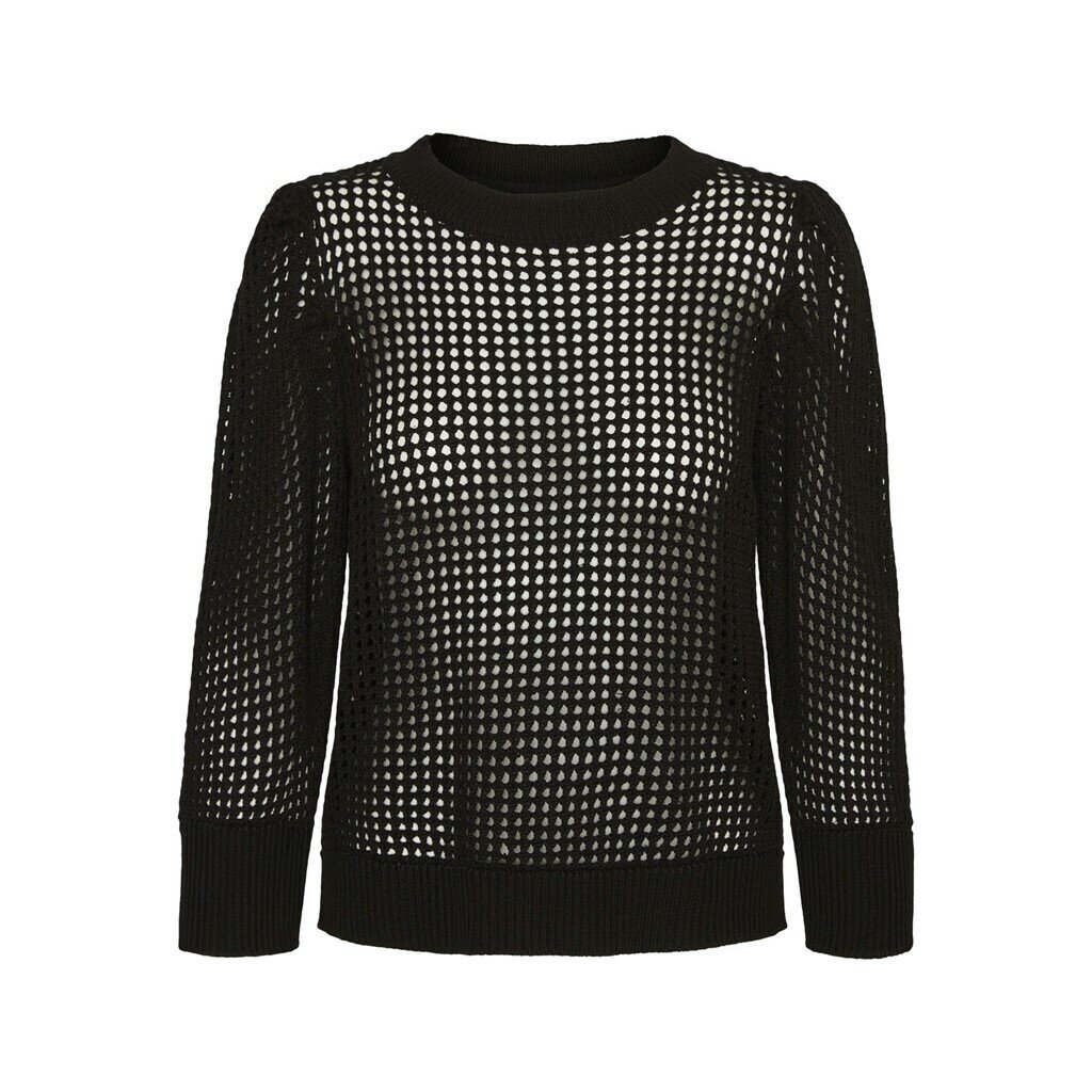 NMNAGELA 3/4 O-NECK KNIT Black