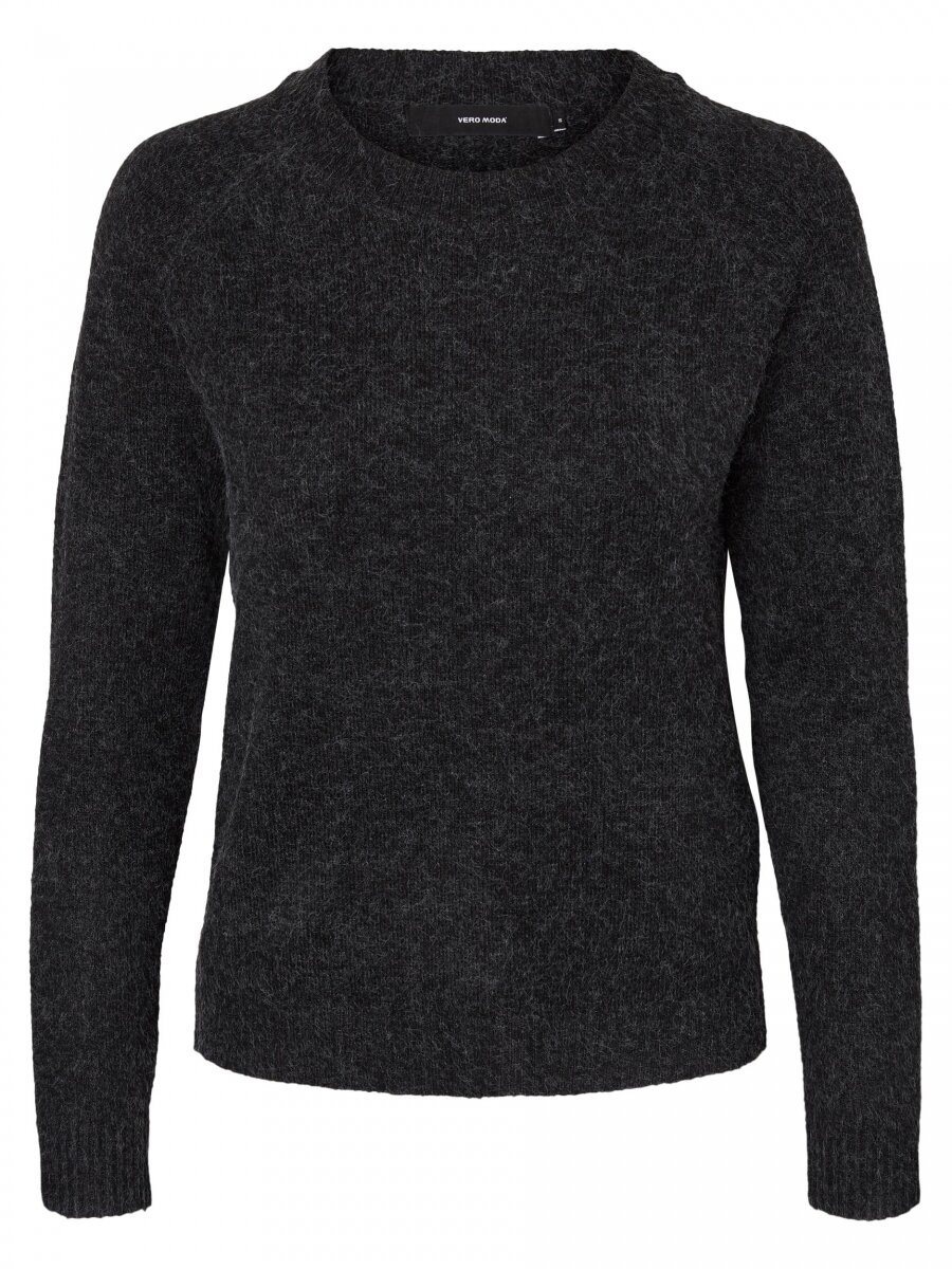 VMDOFFY LS O-NECK BLOUSE GA NOOS Black-Melange