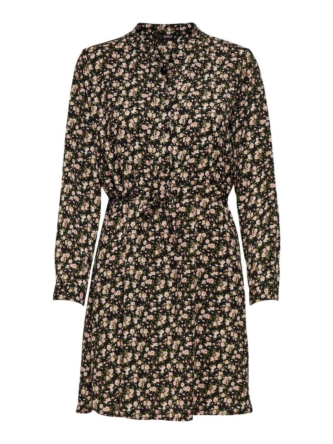 ONLCORY L/S V-NECK TUNIC WVN NOOS Black SARAH DITSY FLOWER