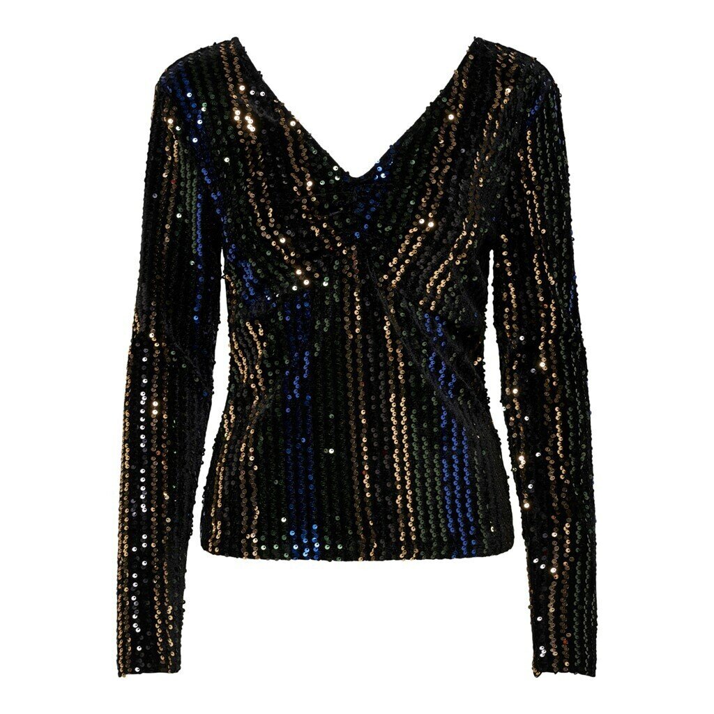 ONLCONFIDENCE L/S V-NECK TOP JRS Black/SURF