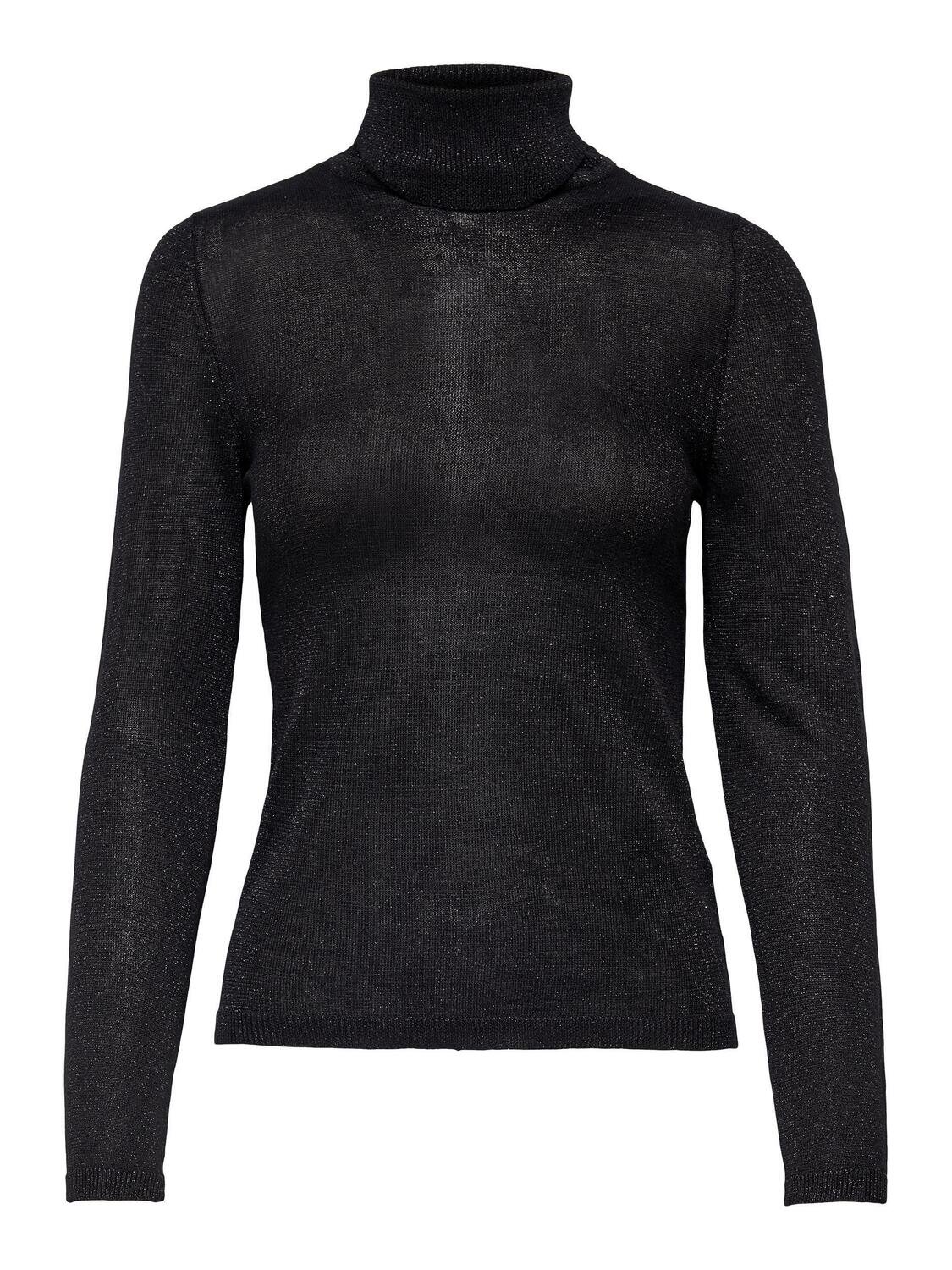 ONLMEGAN L/S ROLLNECK PULLOVER CC KNT Black-w dtm glitter