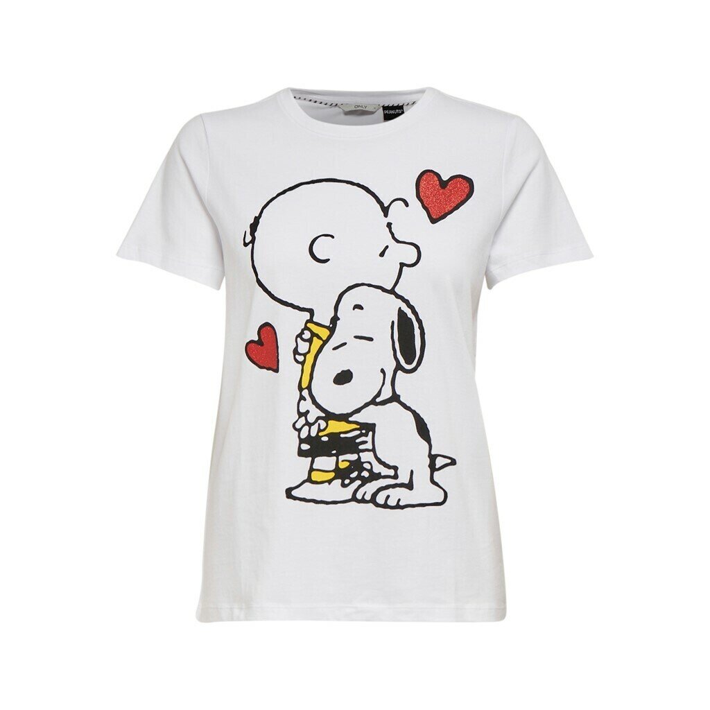 ONLPEANUT LOVE S/S GLITTER T-SHIRT JRS White