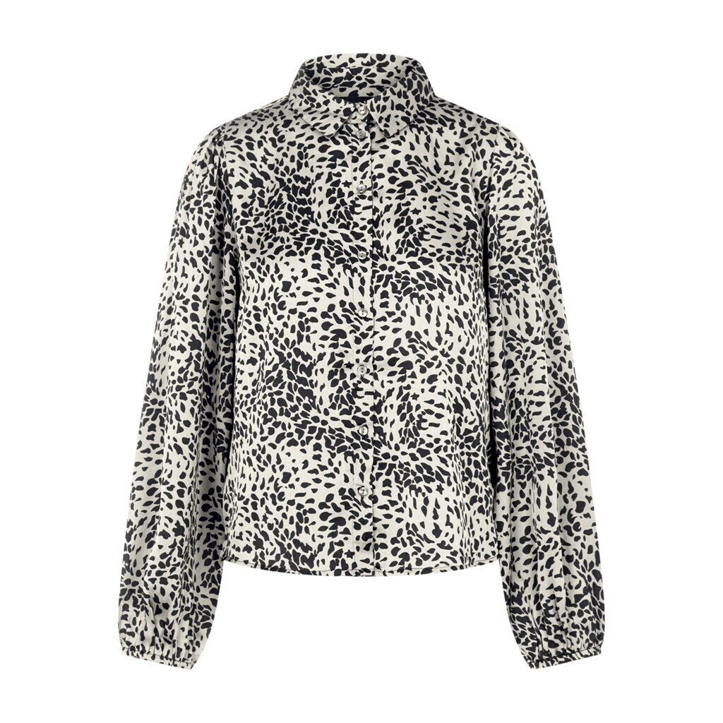 PCDANNI LS SHIRT D2D Fog/BLACK/TAUPE GRAY