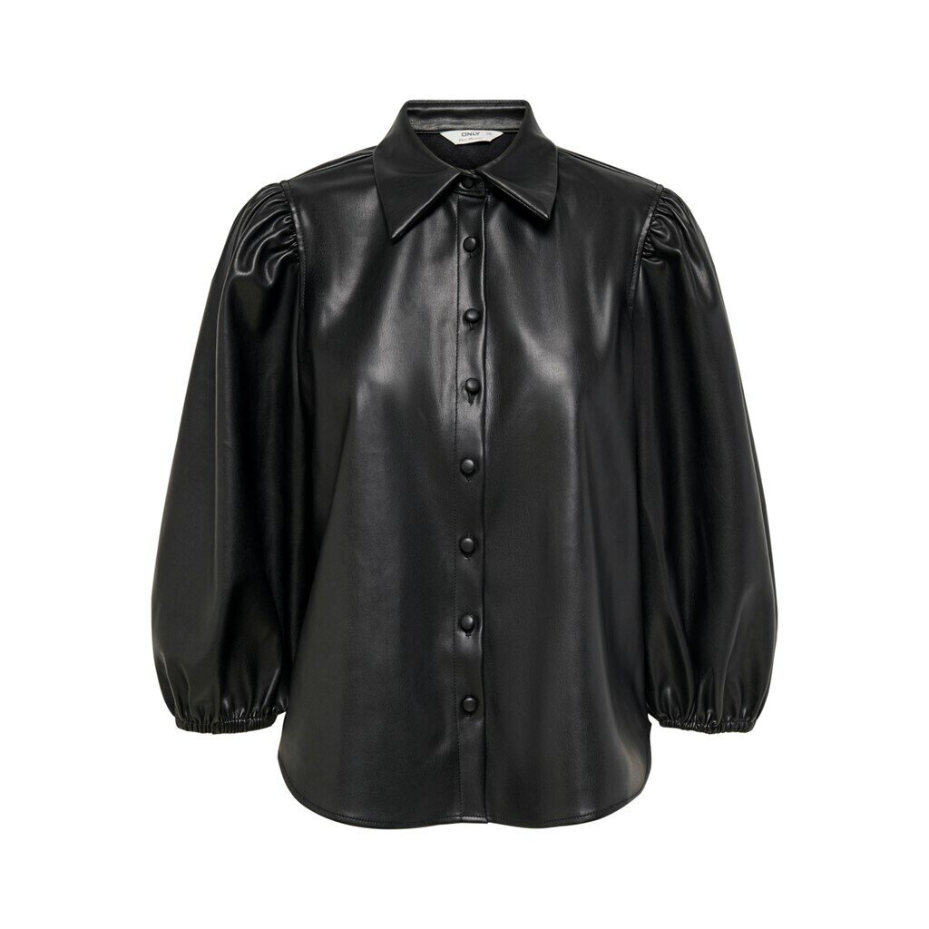 ONLY bl jil-ronya puff faux leat. 3/4 Black