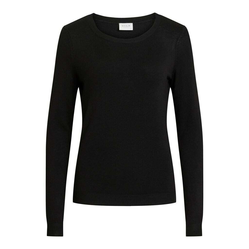 VIBOLONIA O-NECK L/S KNIT TOP-NOOS Black