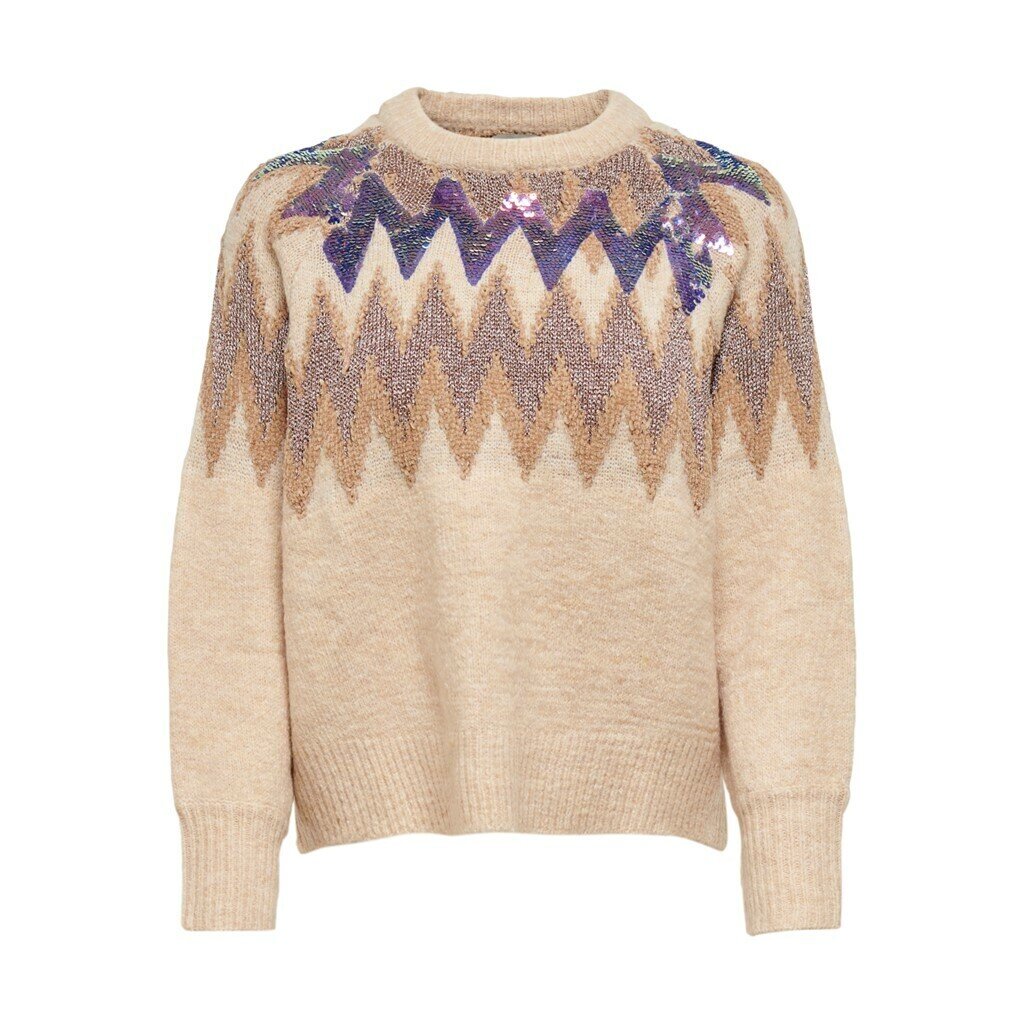 ONLY pull mary pajet det knit ls PS Oatmeal/W. BURRO CHENILLE