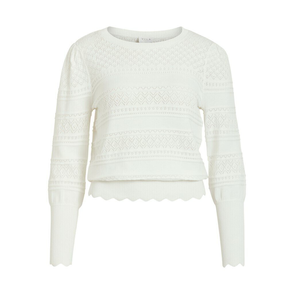 VIKREATA KNIT L/S TOP/SU White Alyssum