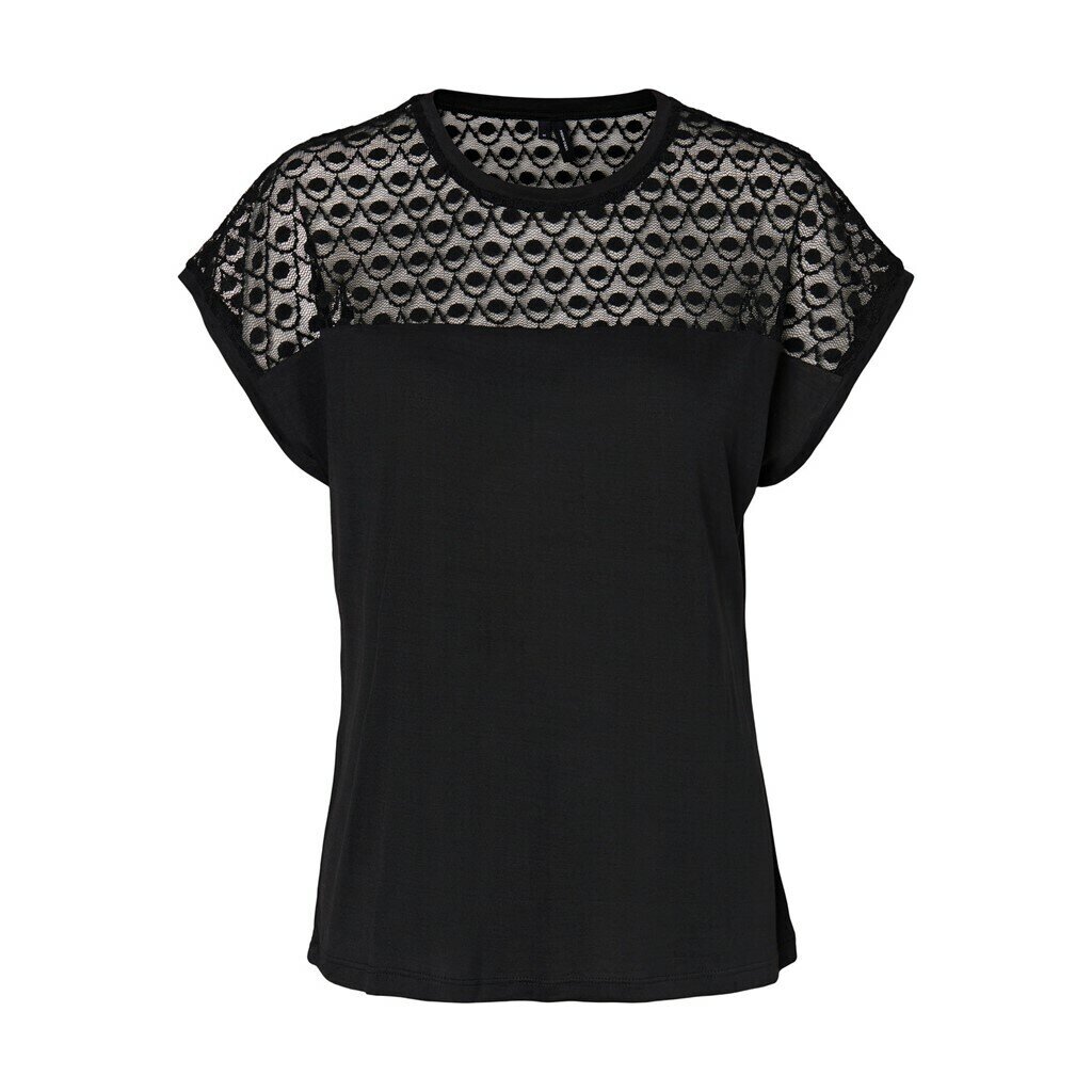 VMSOFIA SS LACE TOP GA NOOS Black