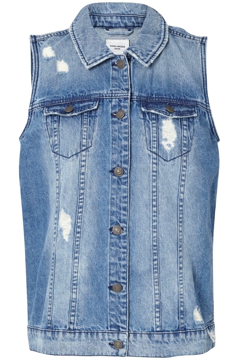 VMKAYLIE SL DENIM DESTROY WAISTCOAT Dark