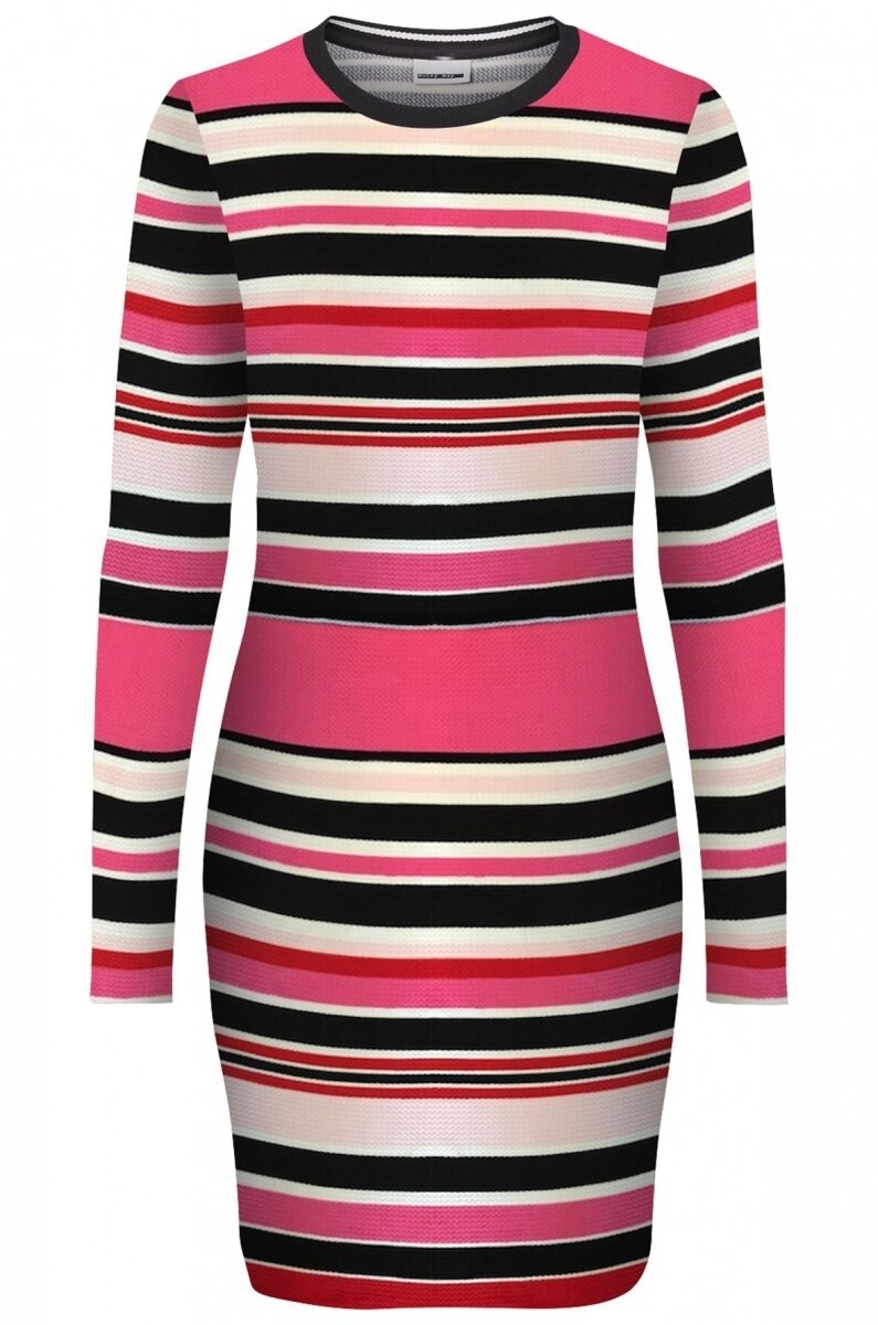 NMLINA L/S O-NECK SHORT DRESS 1 Barely Pink/W. WHITE