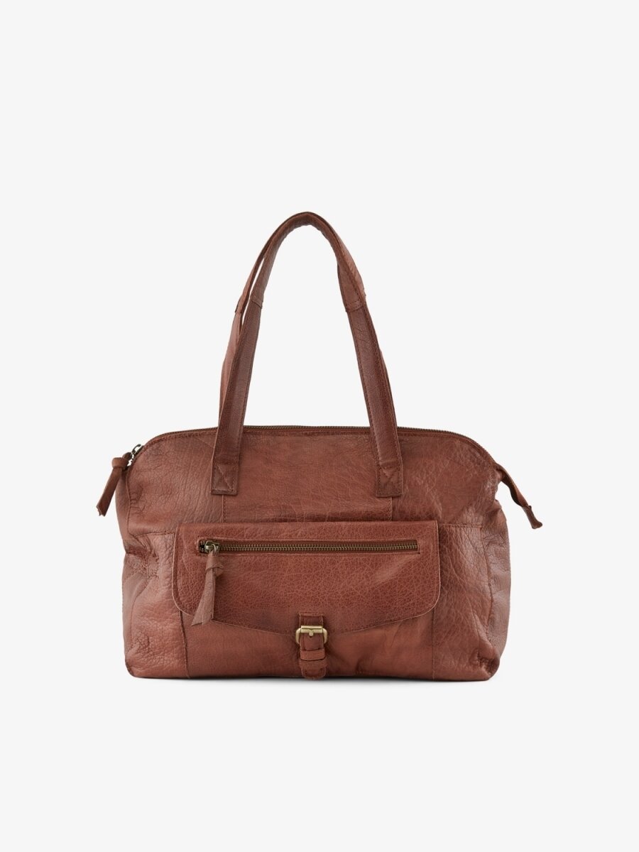 PCABBY LEATHER BAG Mocca