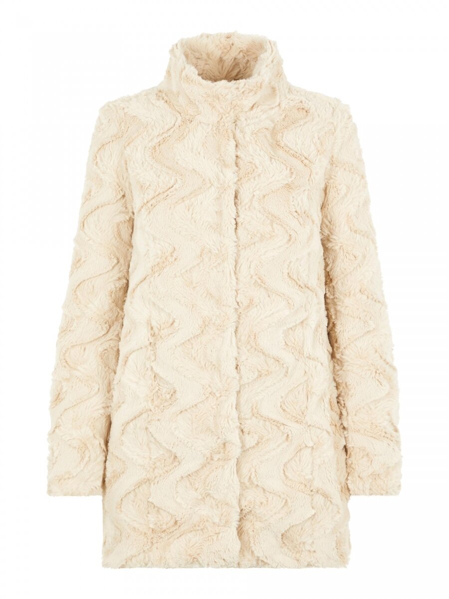VMCURL HIGH NECK FAUX FUR JACKET NOOS Oatmeal