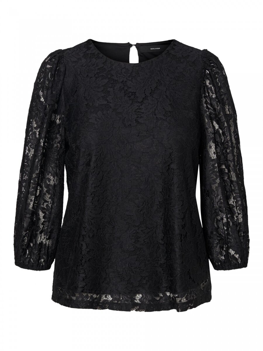 VMBONNA 3/4 LACE TOP WVN BF Black