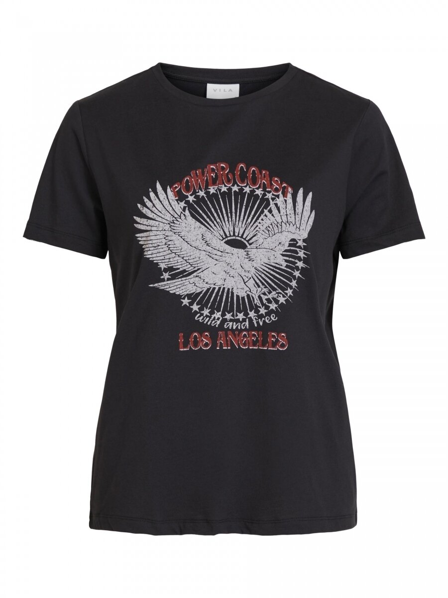 VITESSA S/S T-SHIRT/SU Black/Perfect Wisdom