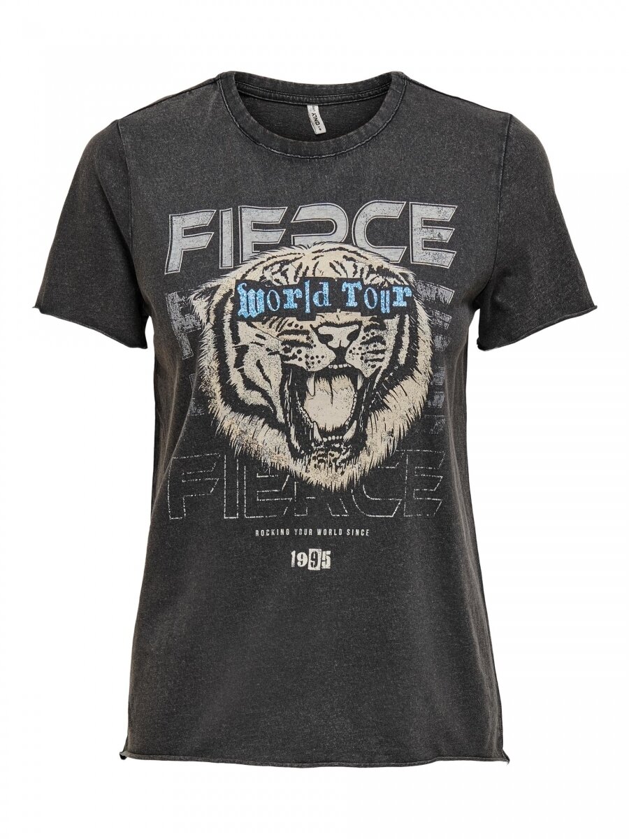 ONLLUCY LIFE REG S/S TIGER/LEO TOP JRS Black-Tiger