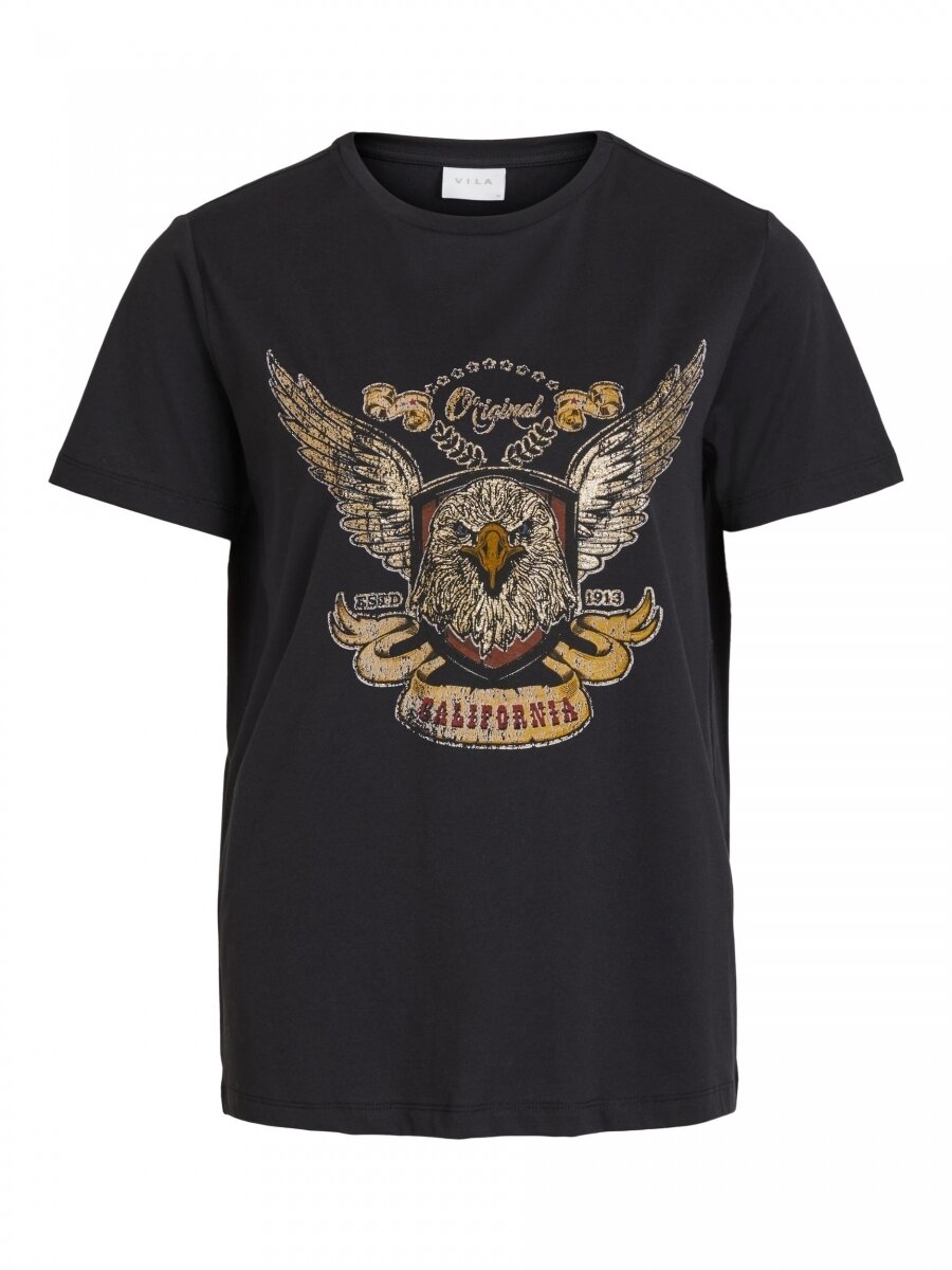 VITESSA S/S T-SHIRT/SU Black/Eagle glitter