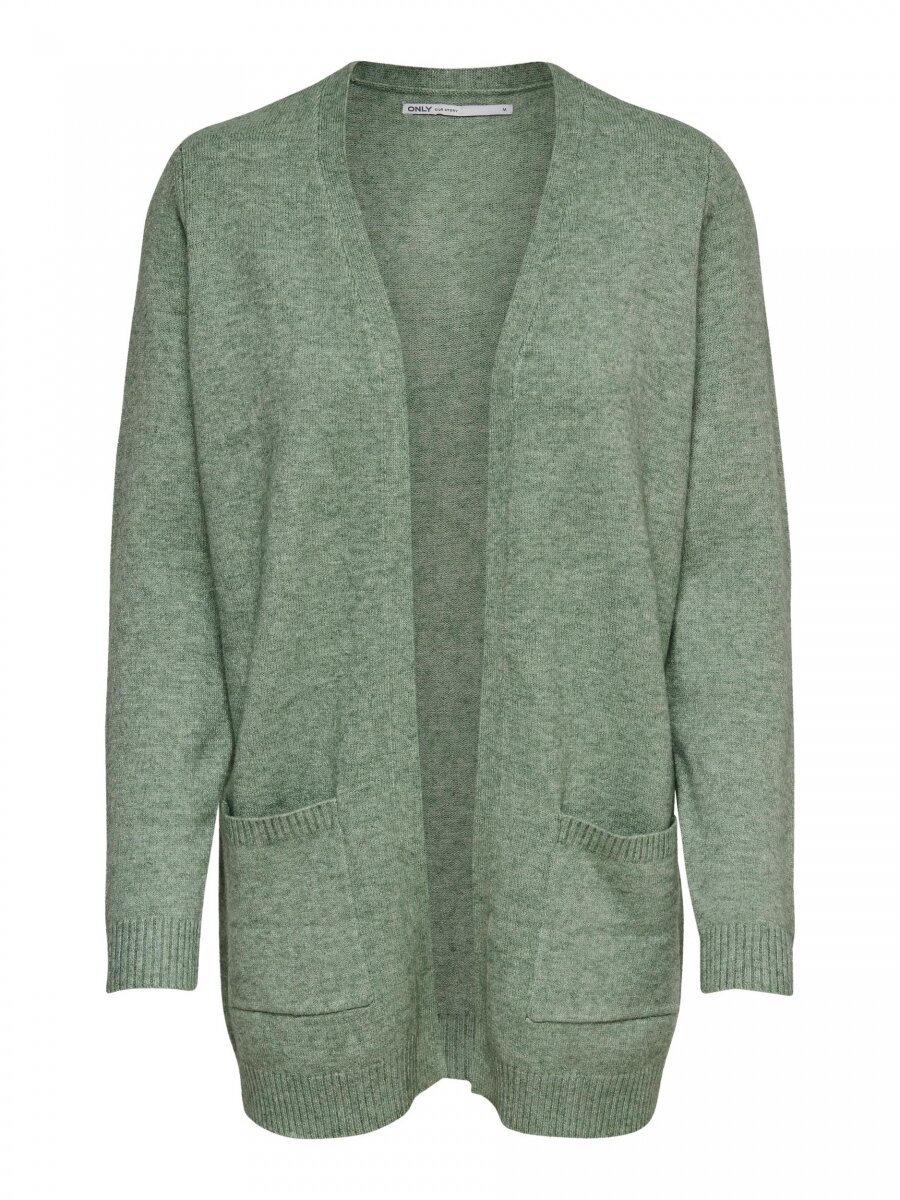 ONLLESLY L/S OPEN CARDIGAN KNT NOOS Basil/W. MELANGE
