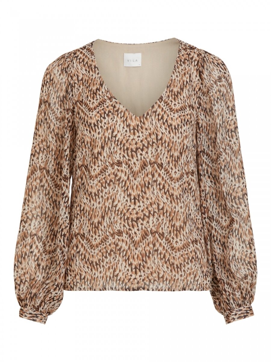 VISUNARA L/S TOP Humus/W. LIZA PRINT