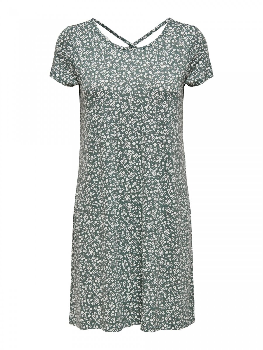 ONLBERA BACK LACE UP S/S DRESS JRS NOOS Balsam Green/WHITE F