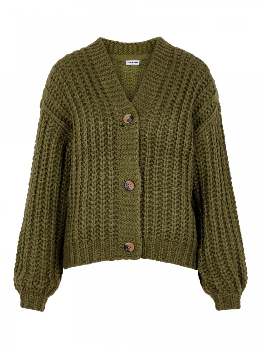 NMSTEVE L/S KNIT CARDIGAN NOOS Olivine