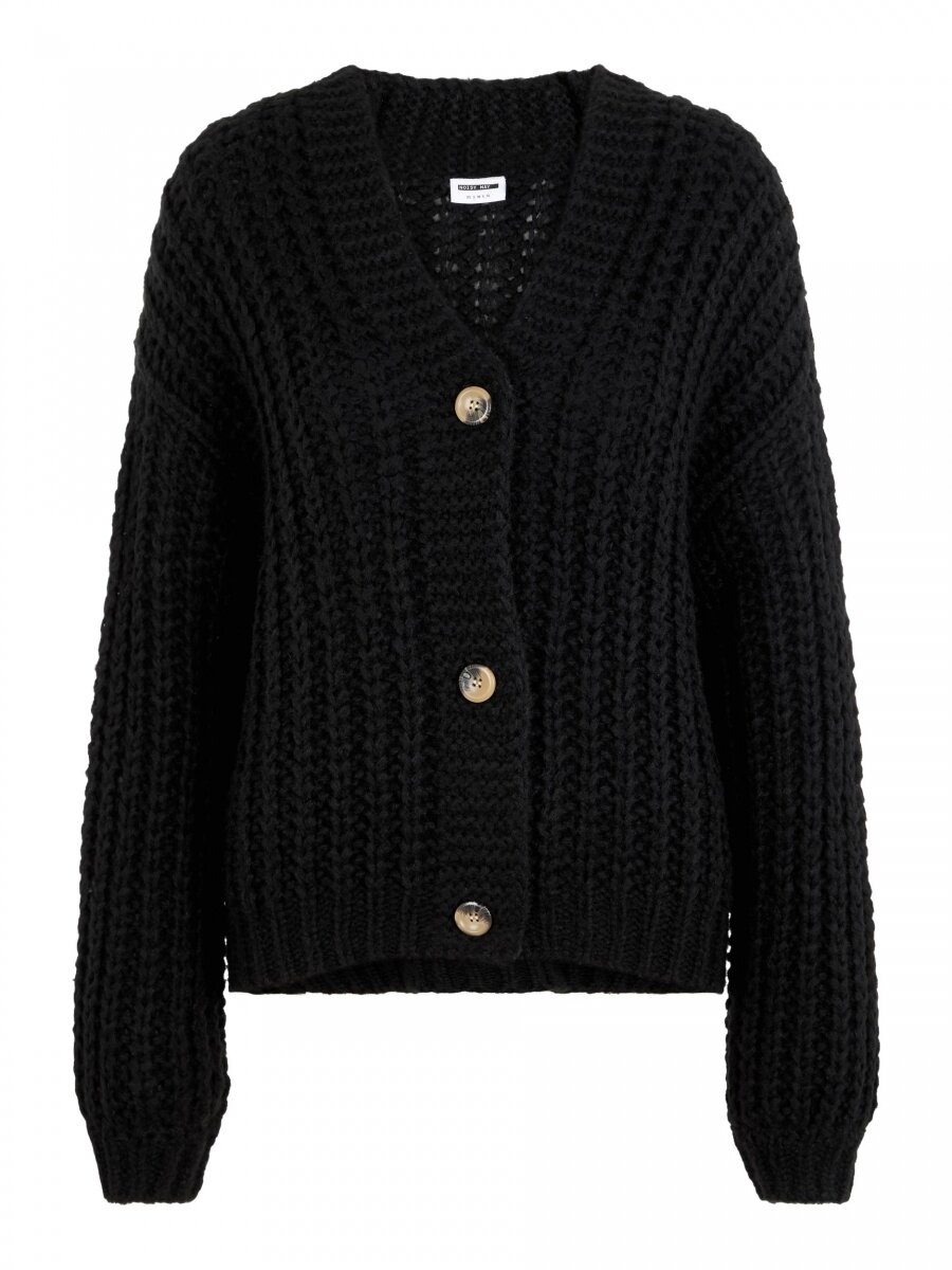 NMSTEVE L/S KNIT CARDIGAN NOOS Black