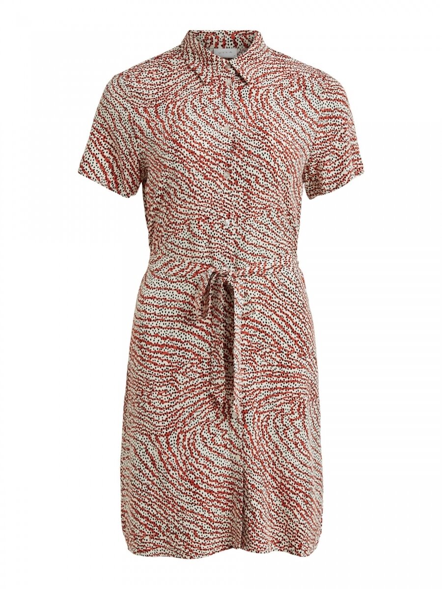 VIMORAS S/S SHIRT DRESS/SU Birch/W.  PRIN