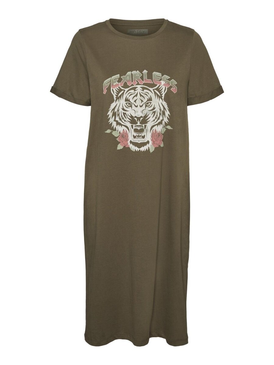 NMHAZEL S/S T-SHIRT DRESS BG KO Kalamata-tiger