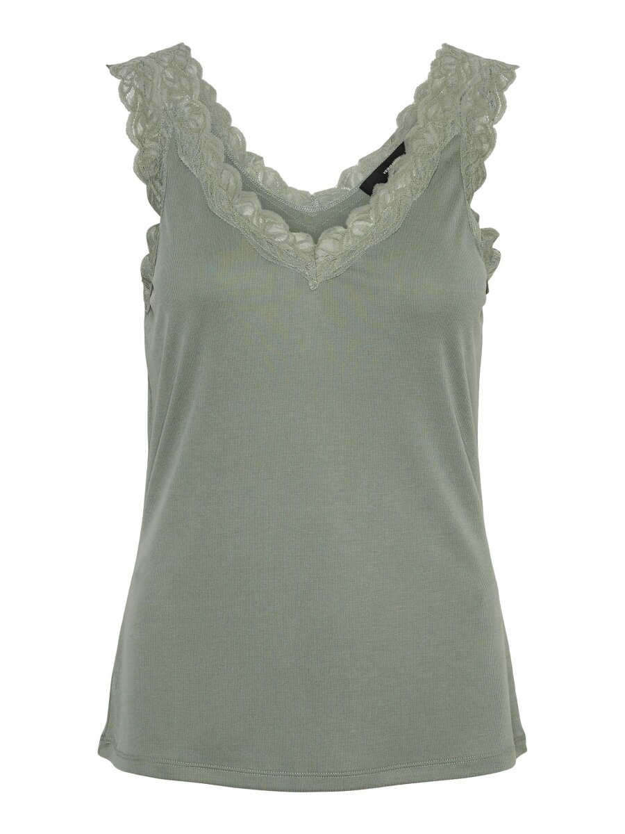 VMPHINE SL LACE TOP JRS GA Laurel Wreath