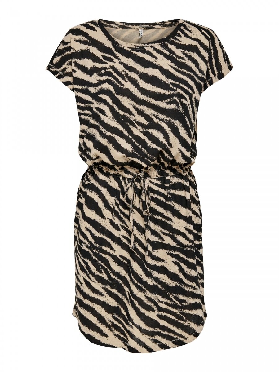 ONLMAY LIFE S/S DRESS NOOS Humus/BLACK ZEBRA