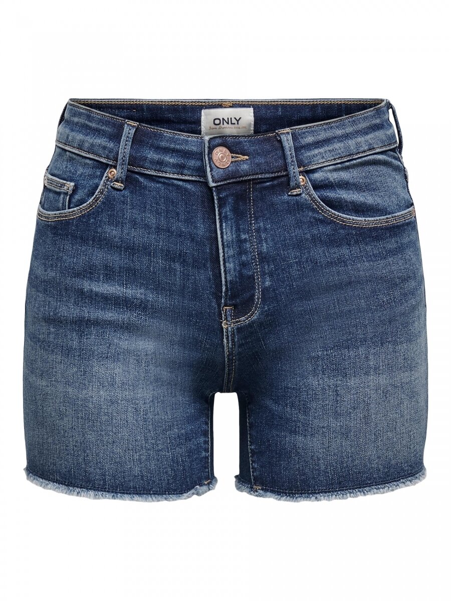 ONLBLUSH LIFE MID SK RAW SHORTS NOOS Dark Blue Denim