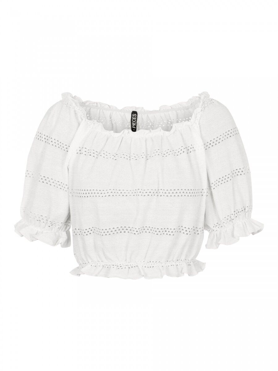 PCTAYLEE SS CROPPED TOP BC Bright White