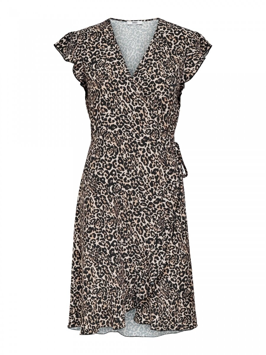 ONLSIA S/S WRAP DRESS WVN Black-LEO