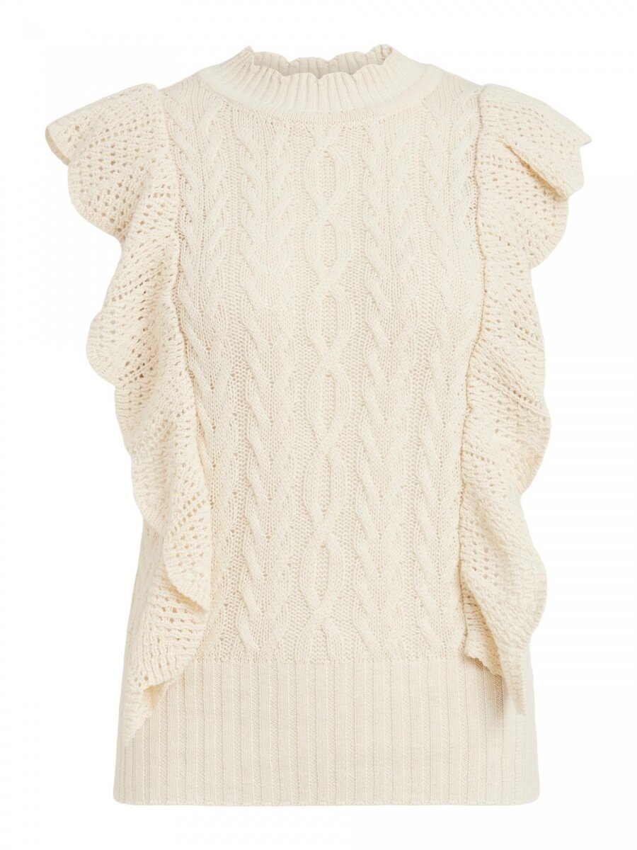VIRUMI RUFFLE S/L KNIT VEST Birch