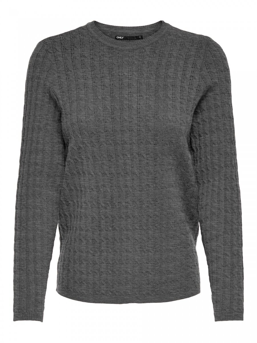 ONLKATIA L/S CABLE PULLOVER CC KNT Dark Grey Melange