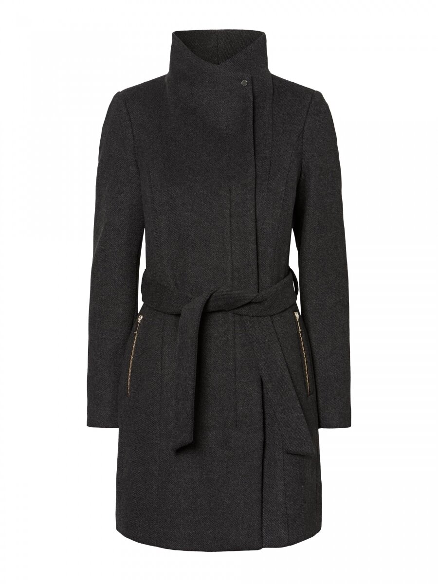 VMTWODOPE BELT 3/4 WOOL JACKET GA NOOS Dark Grey-MELANGE