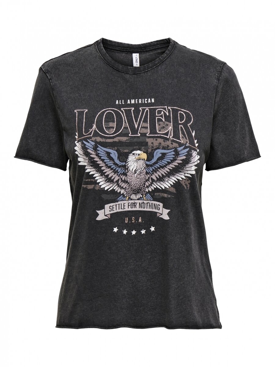 ONLLUCY LIFE REG S/S AMERICAN TOP JRS Black/LOVER