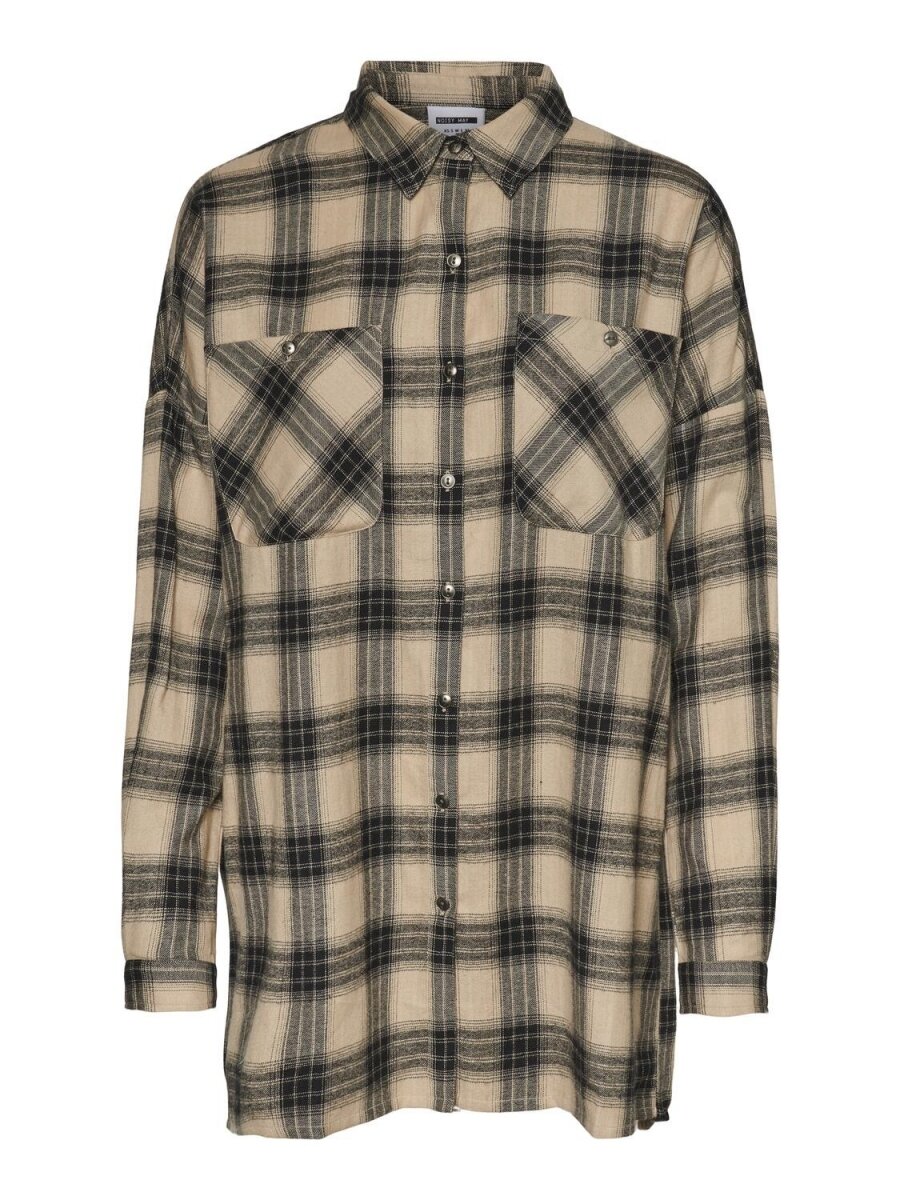 NMERIK WINTER L/S OVERSIZE SHIRT BG White Pepper/BLACK