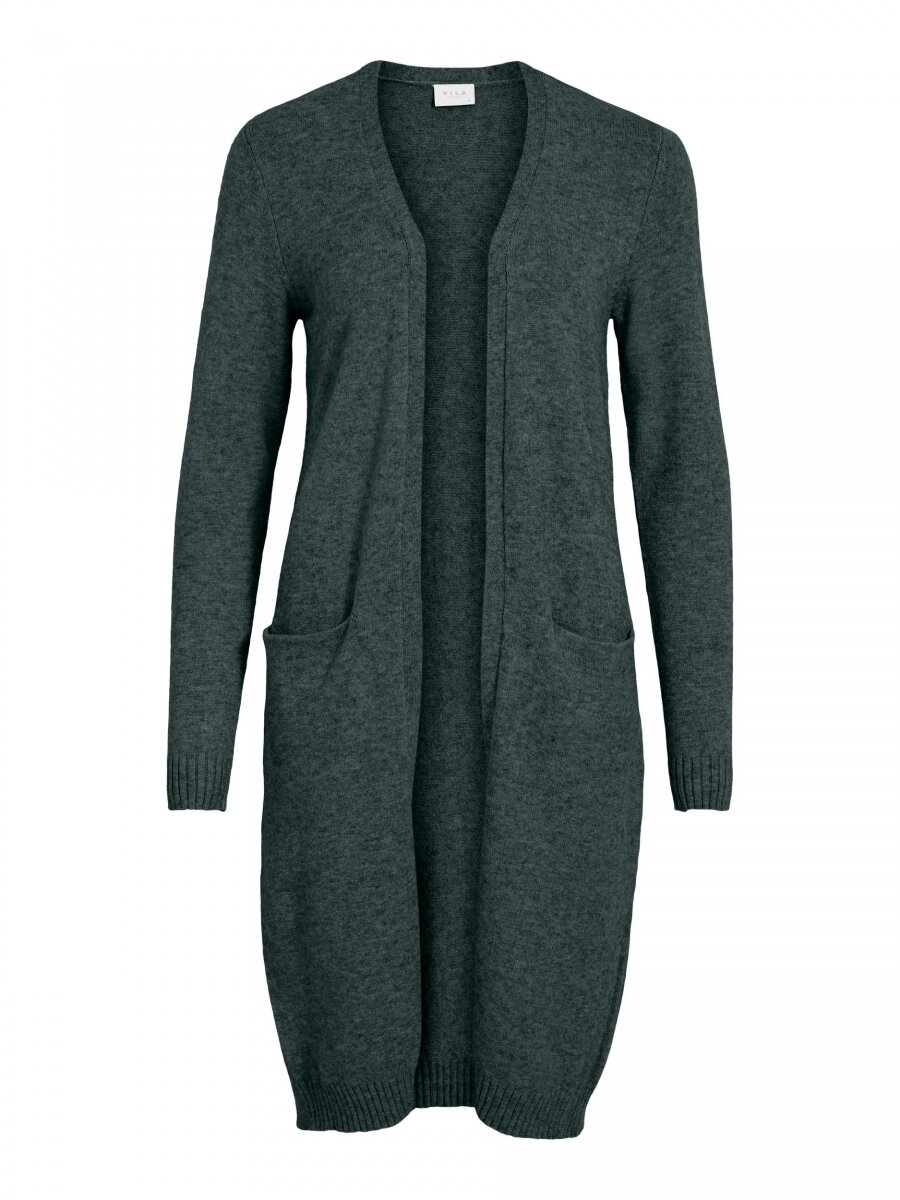 VIRIL LONG L/S KNIT CARDIGAN - NOOS Darkest Spruce MELANGE