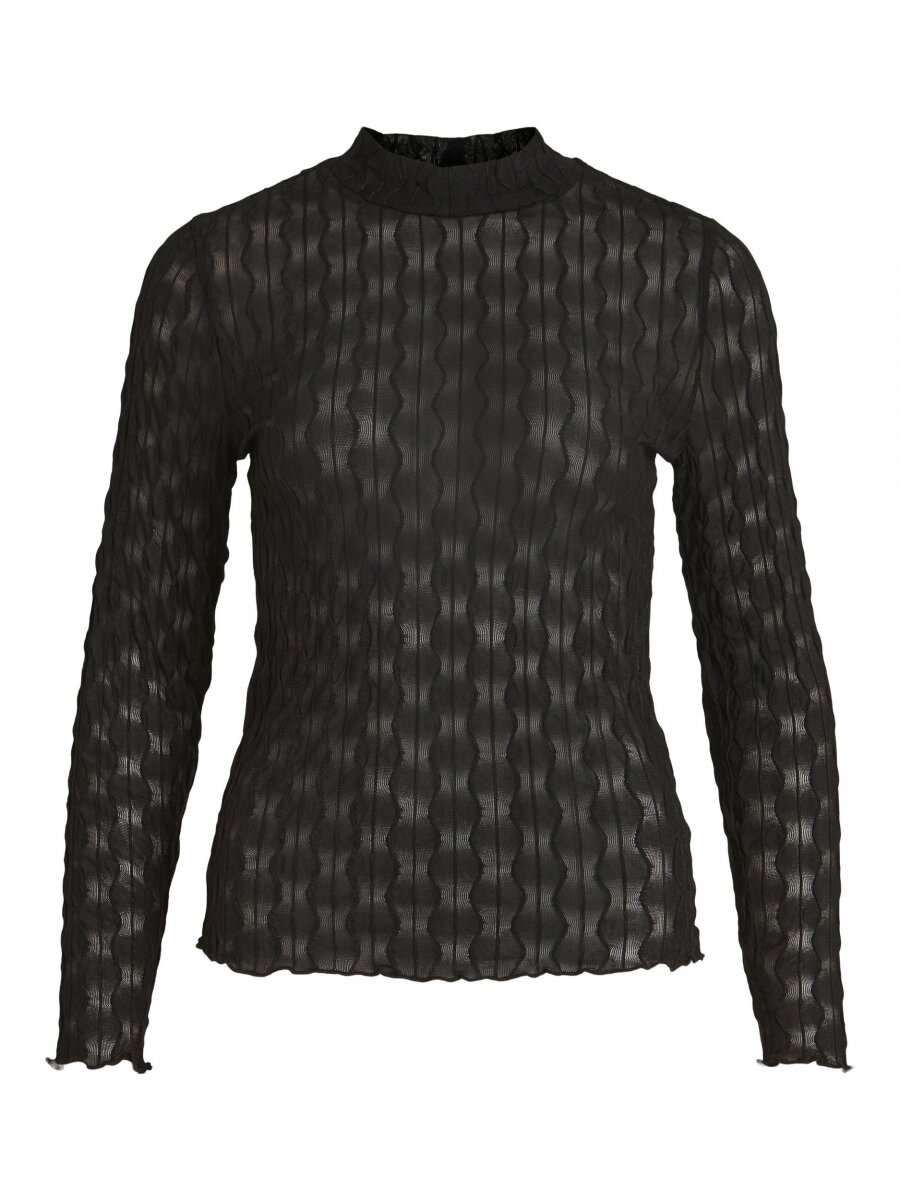 VINUCIA HIGH NECK L/S TOP Black